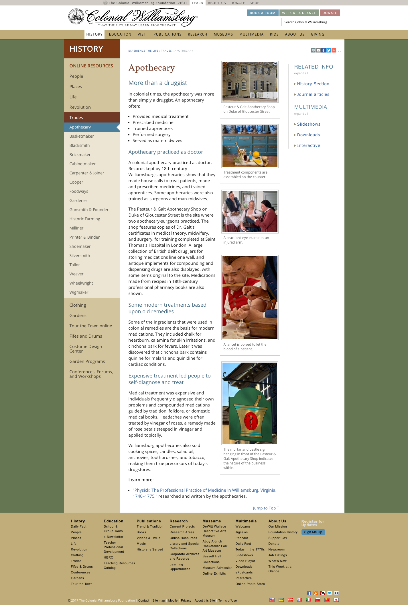 Colonial Williamsburg Interior section